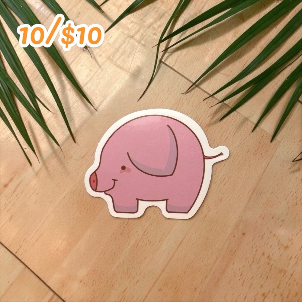 Cute Pig Sticker – Kawaii Pink Pig Vinyl Decal | Small Animal Planner Sticker